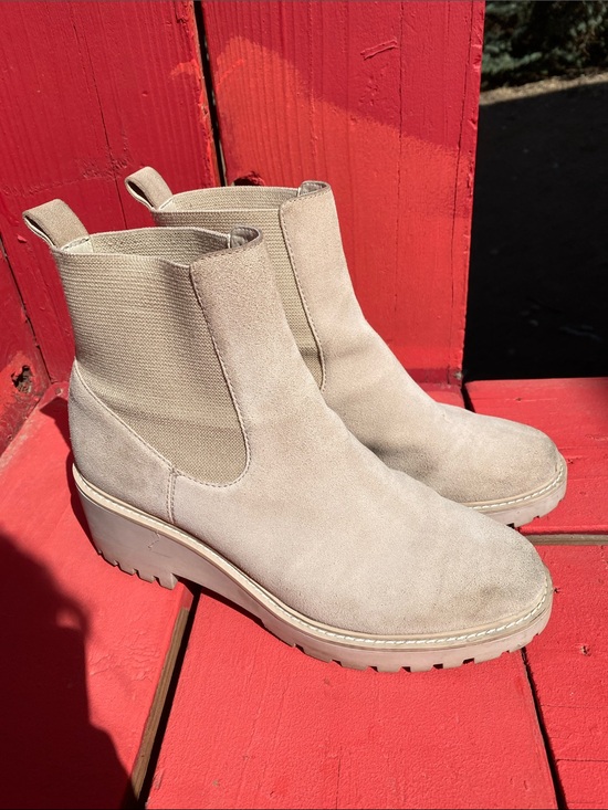 Dolce Vita Shoes - Dolce Vita Taupe Suede Chelsea Lug Ankle Boots